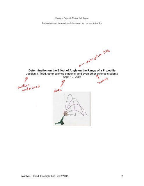 projectile motion lab projectile motion lab