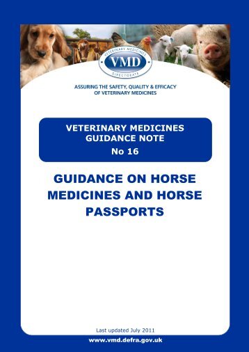 TABLE OF CONTENTS - Veterinary Medicines Directorate - Defra