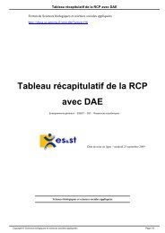 Tableau récapitulatif de la RCP avec DAE - Sciences biologiques et ...