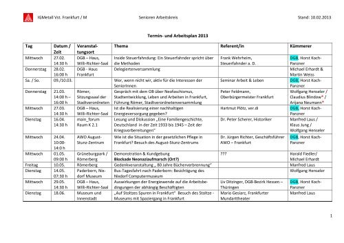 2013 Terminplan Senioren-AK (PDF 86 KB) - IG Metall - Wiesbaden ...
