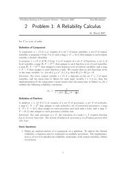 2 Problem 1: A Reliability Calculus - MTC