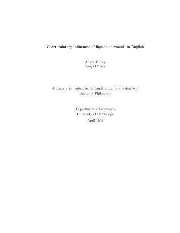 Coarticulatory influences of liquids on vowels in English Alison ...