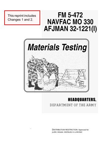 Materials Testing - Army Electronic Publications & Forms - U.S. Army