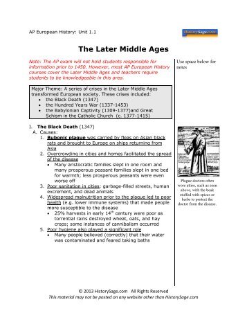 The Later Middle Ages - historysage.com