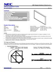 X461S Video Wall Installation Guide - NEC Display Solutions