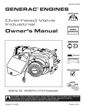 gn320, gn360, gn410 engines - Generac Parts