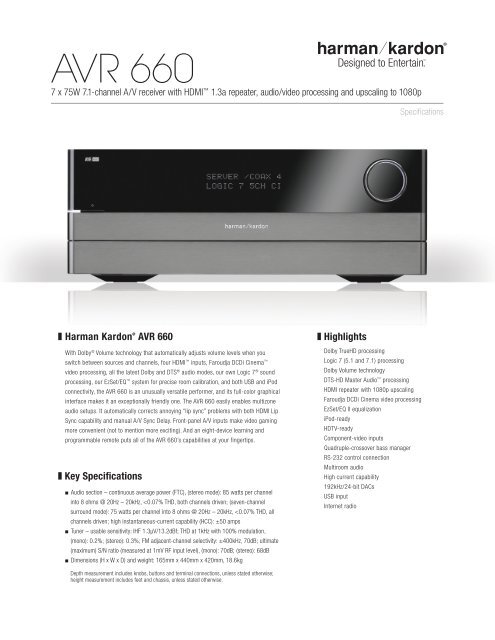 AVR 660 (English EU) - Harman Kardon