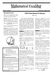 IMO Shortlisted Problems - Department of Mathematics - The Hong ...