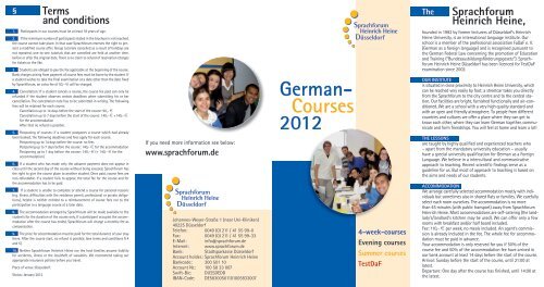 German- Courses 2012 - Sprachforum Heinrich Heine