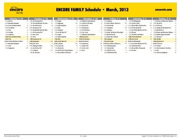 ENCORE FAMILY Schedule - March, 2013 - Starz