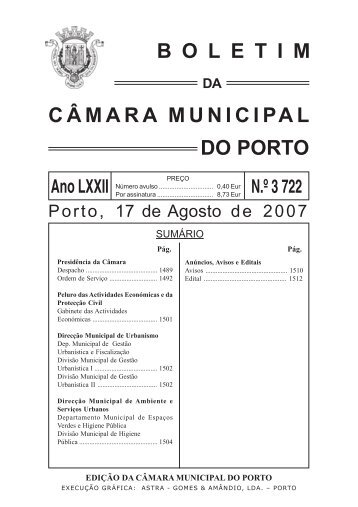 boletim 3722 - CÃ¢mara Municipal do Porto