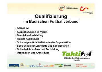 Präsentation zur Qualifizierung im Badischen Fußballverband
