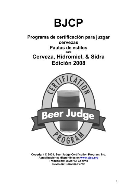 Estilos de Cerveza BJCP 