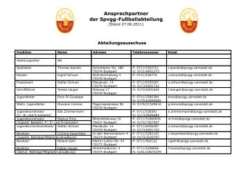 Ansprechpartner der Spvgg-Fußballabteilung - Spvgg Cannstatt