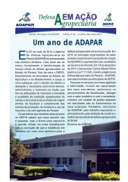 Um ano de ADAPAR - Agência de Defesa Agropecuária do Paraná ...