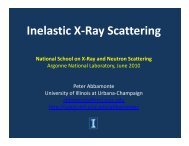 Inelastic X-Ray Scattering - University of Illinois at Urbana-Champaign