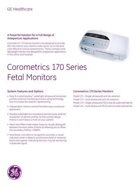 Corometrics 170 Series Fetal Monitors - GE Healthcare