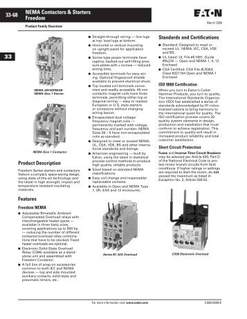 33-68 NEMA Contactors & Starters 33 Freedom - of downloads