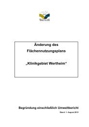 Änderung des Flächennutzungsplans „Klinikgebiet ... - Stadt Wertheim