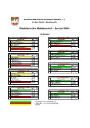 Westdeutsche Meisterschaft - Saison 2006 - - der Abteilung 2 im NBV