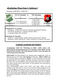 Bezirksliga Weser Ems 3, Spieltag 6 - Fc-47-Leschede