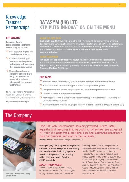 The Company DATASYM (UK) LTD KTP PUTS innovATion on ThE ...