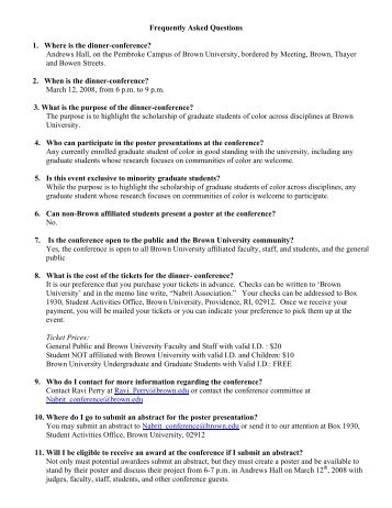 Print Version of FAQs - Brown University