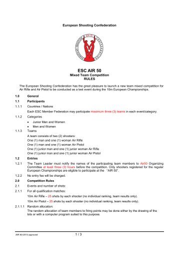 ESC AIR 50 - European Shooting Page