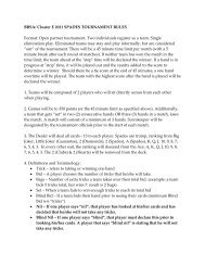 BBSA/ Cluster E 2011 SPADES TOURNAMENT RULES ... - Alumni