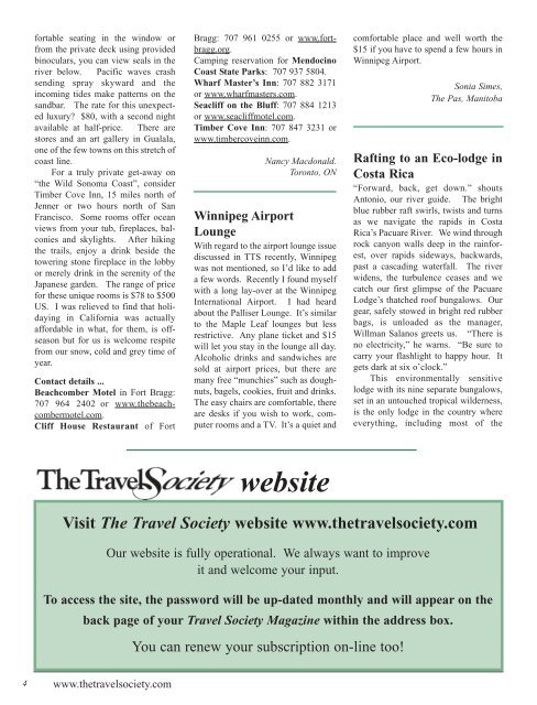 Vol. 24 No. 10 December 2006 - The Travel Society