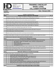 TRAINING CHECKLIST - BASIC LEVEL CO2 LASER ... - ID Integration