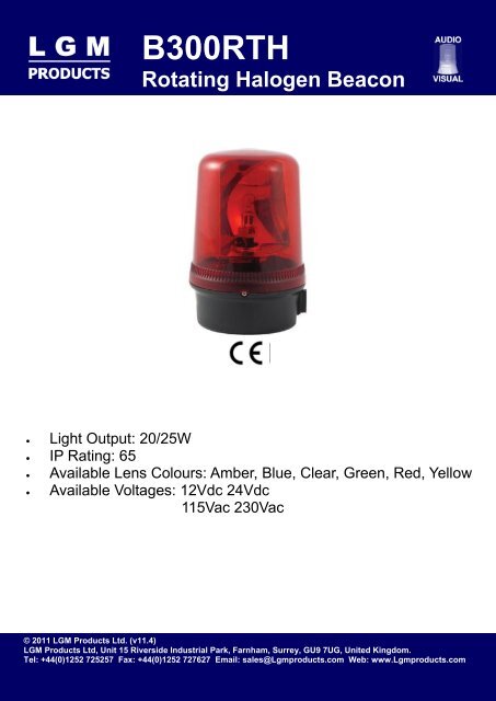 B300 RTH Rotating Mirror Beacon - LGM Products Ltd