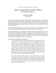 Parents' Responsibility towards Children - Islam