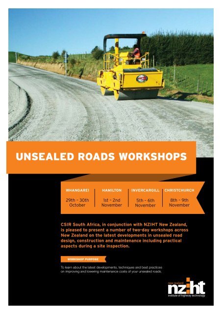 unsealed roads workshops - New Zealand Institute of Highway ...