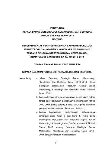 keputusan kepala badan meteorologi dan geofisika - Satu Pemerintah