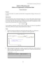 Order of Reaction and Effect of Temperature on Reaction Rate