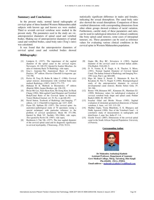 Dimensions of Cervical Spinal Canal and Vertebrae ... - Statperson