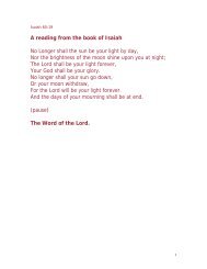 A reading from the book of Isaiah No Longer shall the sun be your ...