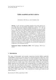 Kähler manifolds and their relatives - Andrea Loi - Homepage