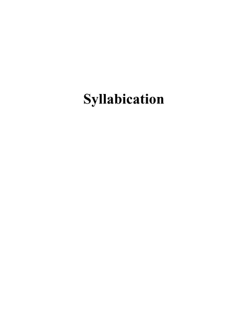 Syllabication