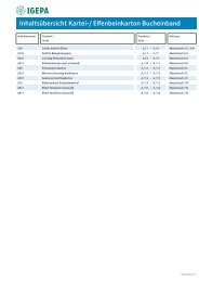 InhaltsÃ¼bersicht Kartei/ Elfenbeinkarton Bucheinband