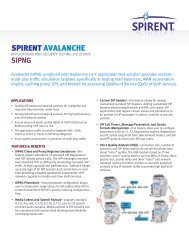 Avalanche SIPNG Datasheet - Spirent