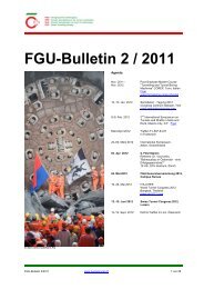 FGU-Bulletin 2 / 2011 - Fachgruppe fÃ¼r Untertagbau