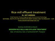 Rice mill effluent treatment - Department of Industry, Jharkhand