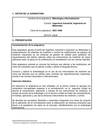 MetrologÃ­a y NormalizaciÃ³n - Instituto TecnolÃ³gico de Aguascalientes