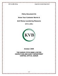 Policy Document On Know Your Customer ... - Karur Vysya Bank