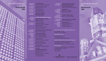 Flyer Kirchenmusik 2006 in der Kaiser-Wilhelm-Gedächtnis-Kirche