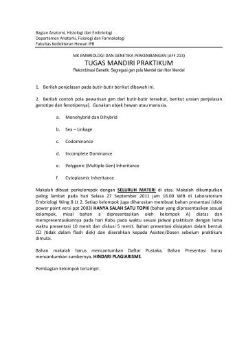 Tugas EGP Presentasi Genetik - aff fkh ipb