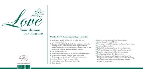 Everglades Hotel Wedding Menu - Hastings Hotels