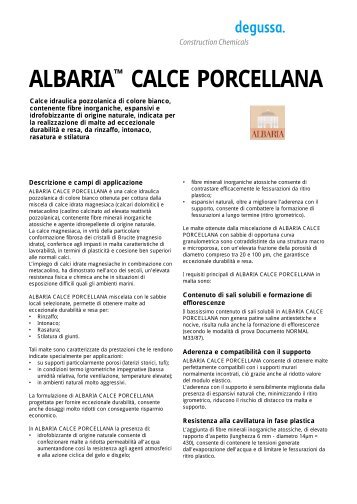 ALBARIAâ¢ CALCE PORCELLANA - Dekint.it